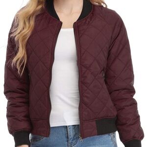 Burgundy/maroon bomber jacket